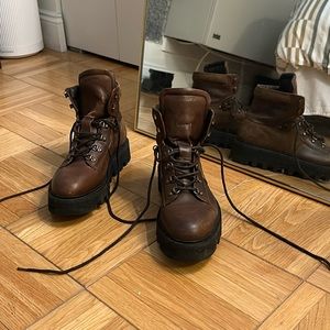 All Saints- Chunky Brown Leather Boots- Excellent Condition, Minimally Worn